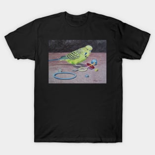 Budgie in coloured pencil T-Shirt